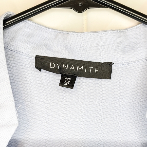 Dynamite Light Blue Drawstring Waist Shirt Dress Size Small - Picture 4 of 12